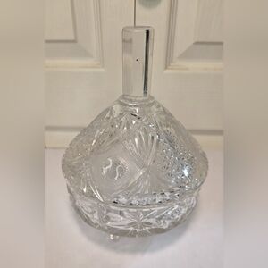 Crystal Candy Dish With Lid Heavy Glass Cut Footed Candy Dish